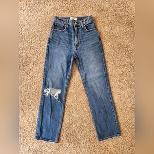 Abercrombie & Fitch the ankle straight ultra high rise